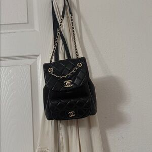 Chanel Black Quilted Leather Backpack